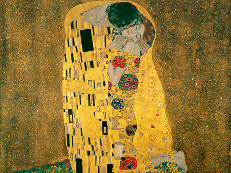 Gustav Klimt, Il bacio, 1907. Osterreichische Galerie Belvedere, Vienna