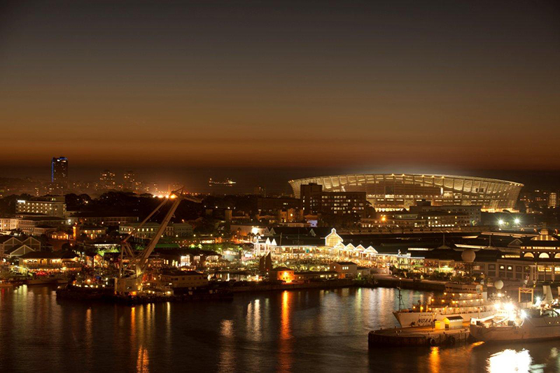 Cape Town Stadium at night