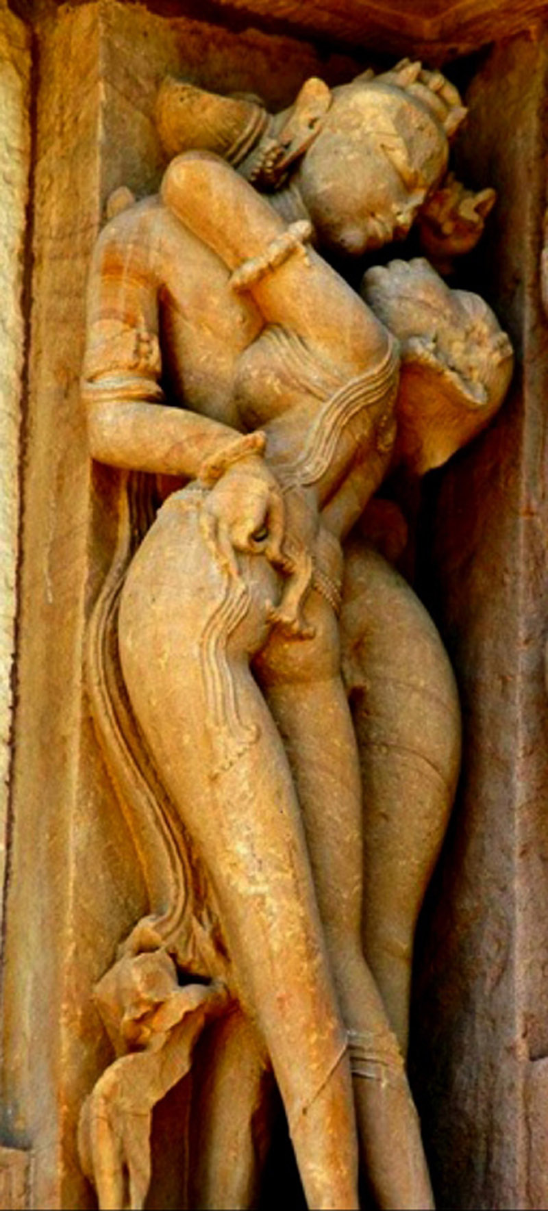 Scultura tantrica, XI secolo. Tempio Chitragupta, Khajurâto