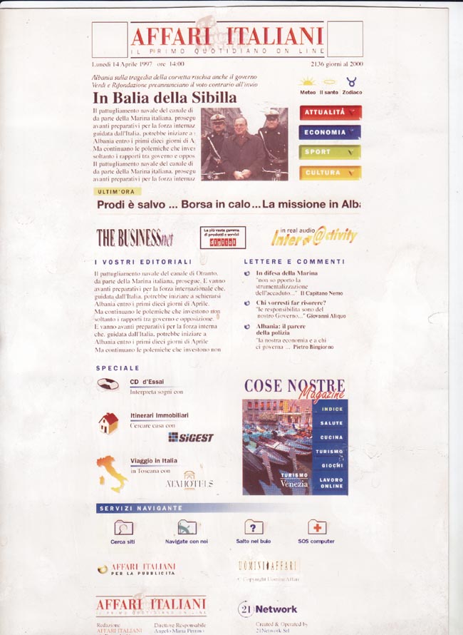 20 anni Affaritaliani (1997  grafica bianca)