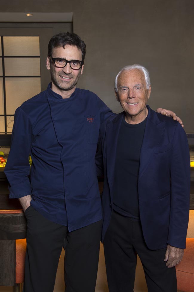 Giorgio Armani with Chef Antonio D'Angelo