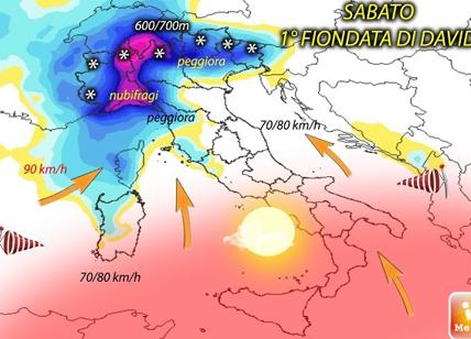 Previsioni meteo, maltempo e nubifragi con il ciclone Davide