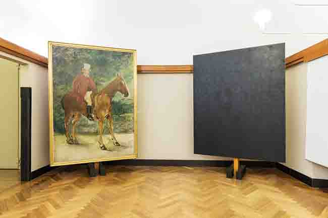 Manet, Il signor Arnaud a cavallo, 1875 - Stingel, Black damask, 2007