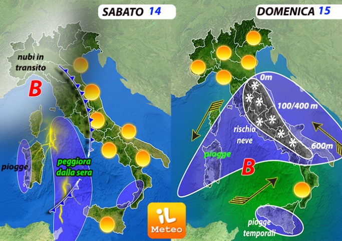 Le mappe del meteo. Ecco dove cadrà la neve e quanto freddo farà Le mappe del meteo. Ecco dove cadrà la neve e quanto freddo farà