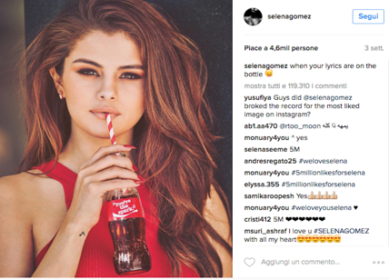 Instagram, stop alla pubblicità occulta. Il caso Selena Gomez