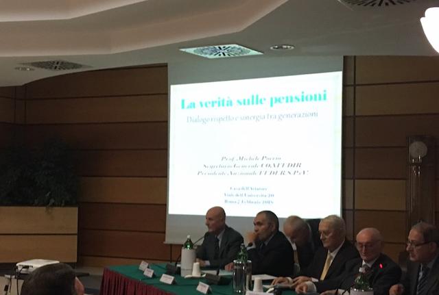 Prof. Michele Poerio, Presidente Federspev al primo convegno del Forum delle associazioni dei pensionati