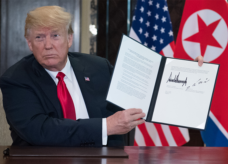 Singapore incontro Donald Trump Nord Corea Kim Jong un ape firma accordo APE