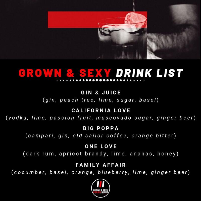 #GrownNSexyDrinkList