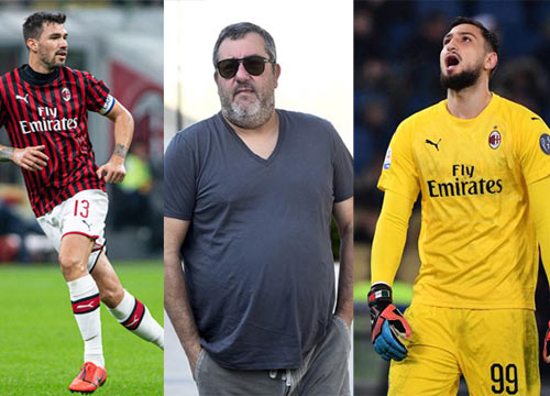 Romagnoli-Raiola-Donnarumma (Lapresse)