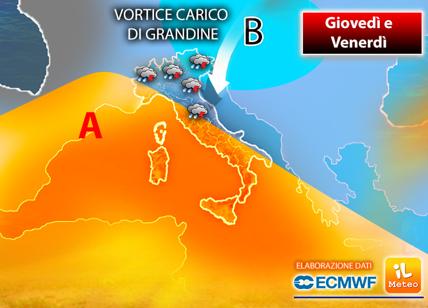 Meteo: grandine e temporali, poi caldo record