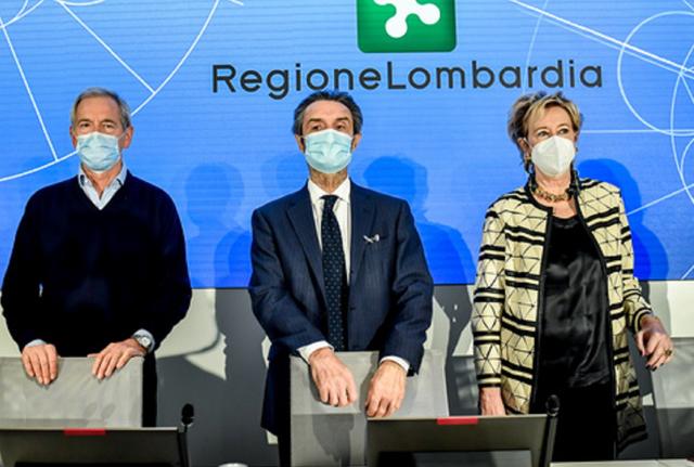 Guido Bertolaso, Attilio Fontana e Letizia Moratti