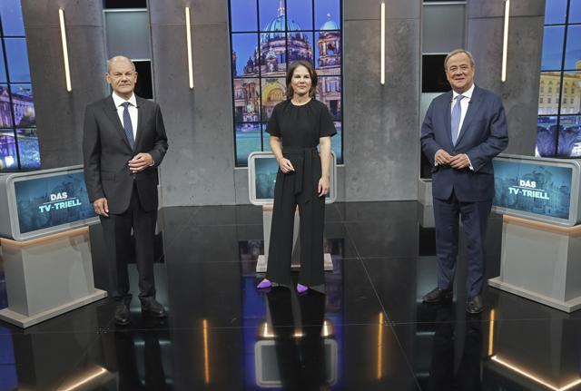 Armin Laschet, Olaf Scholz, Annalena Baerbock Lapresse