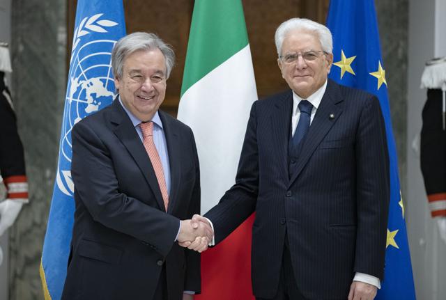 Antonio Guterres con il Presidente Sergio Mattarella