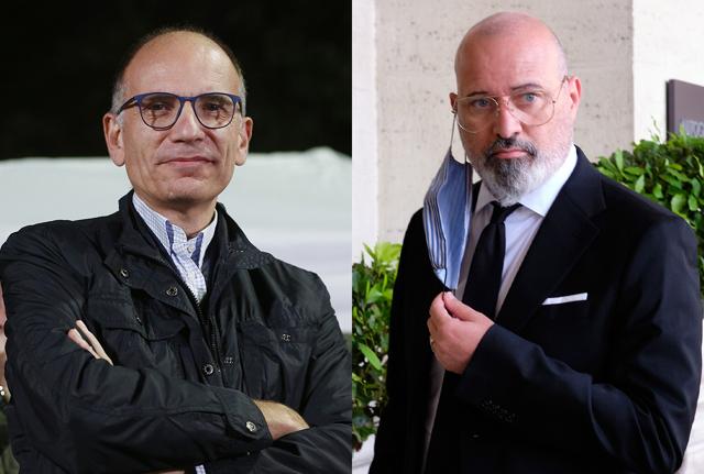 Enrico Letta Stefano Bonaccini Lapresse