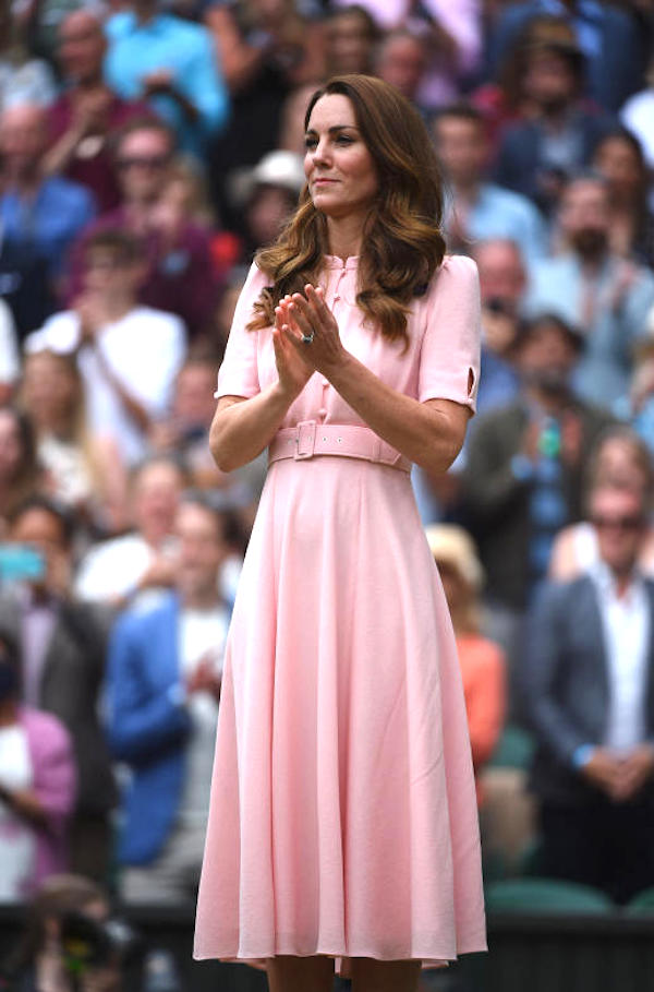 Wimbledon, Kate Middleton in abito rosa alla Finale del torneo di tennis