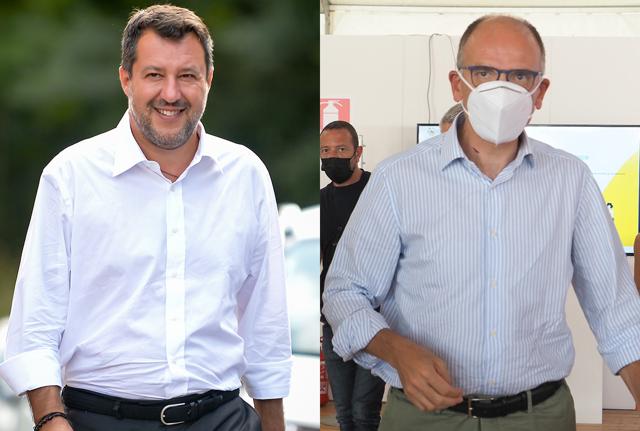 Matteo Salvini Enrico Letta Lapresse