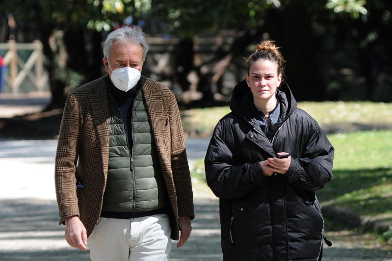 Milano Corrado Tedeschi con la figlia Camilla a passeggio al parco ipa