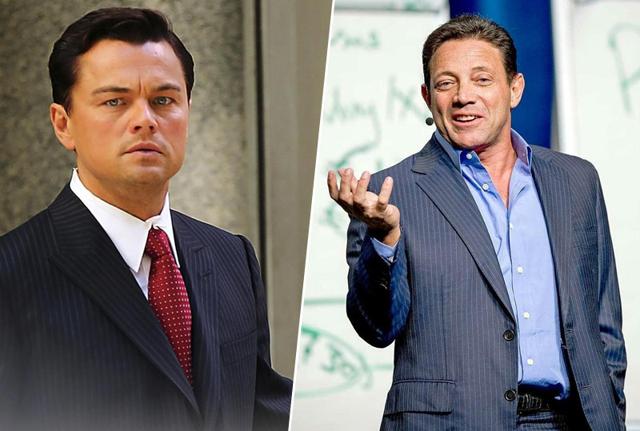 Leonardo Di Caprio, protagonista di "The Wolf of Wall Street", e Jordan Belfort, autore del libro autobiografico dal quale Martin Scorsese ha tratto il film