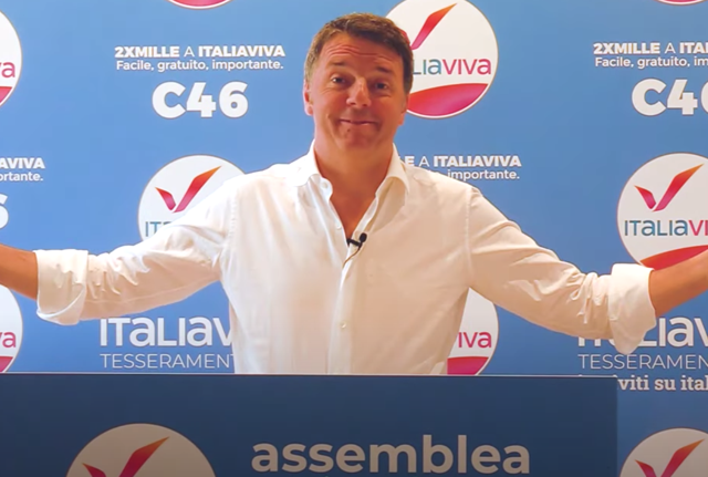 Matteo Renzi all'assemblea di Italia Viva (Fonte Youtube)