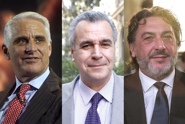 Andrea Orcel, Piero Montani e Carlo Cimbri 