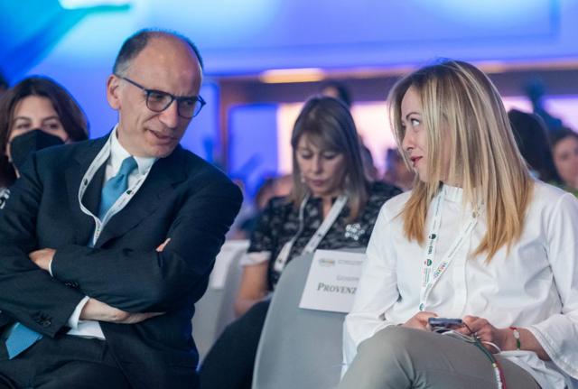 Enrico Letta e Giorgia Meloni (LaPresse)