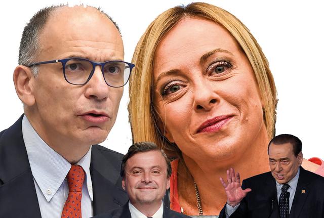 Enrico Letta, Giorgia Meloni, Silvio Berlusconi e Carlo Calenda: ognuno fa campagna elettorale con il proprio stile personale 