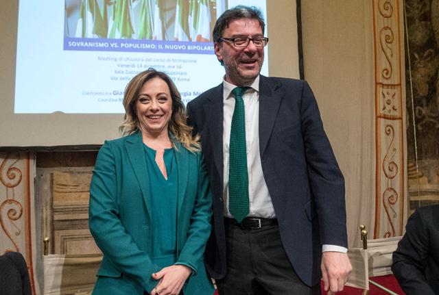 Giorgia Meloni e Giancarlo Giorgetti