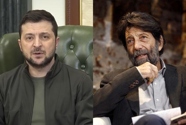 Volodymyr Zelensky e Massimo Cacciari 