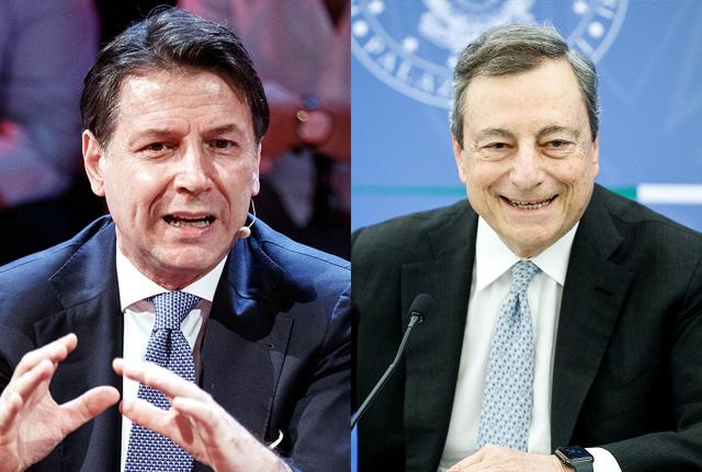 Giuseppe Conte e Mario Draghi 