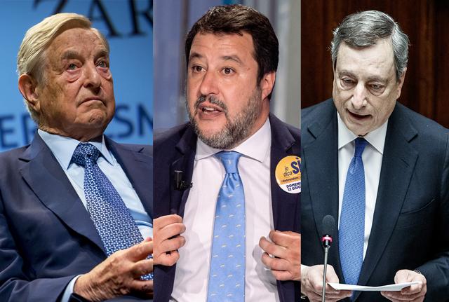 George Soros, Matteo Salvini e Mario Draghi