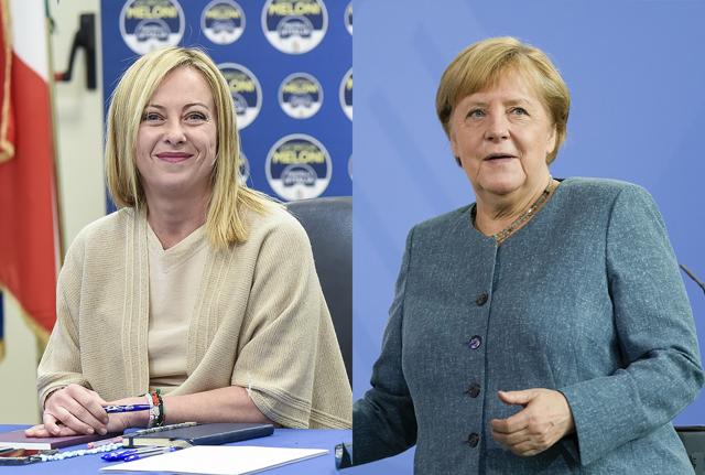 Giorgia Meloni e Angela Merkel