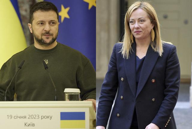 Giorgia Meloni e Vladimir Zelensky