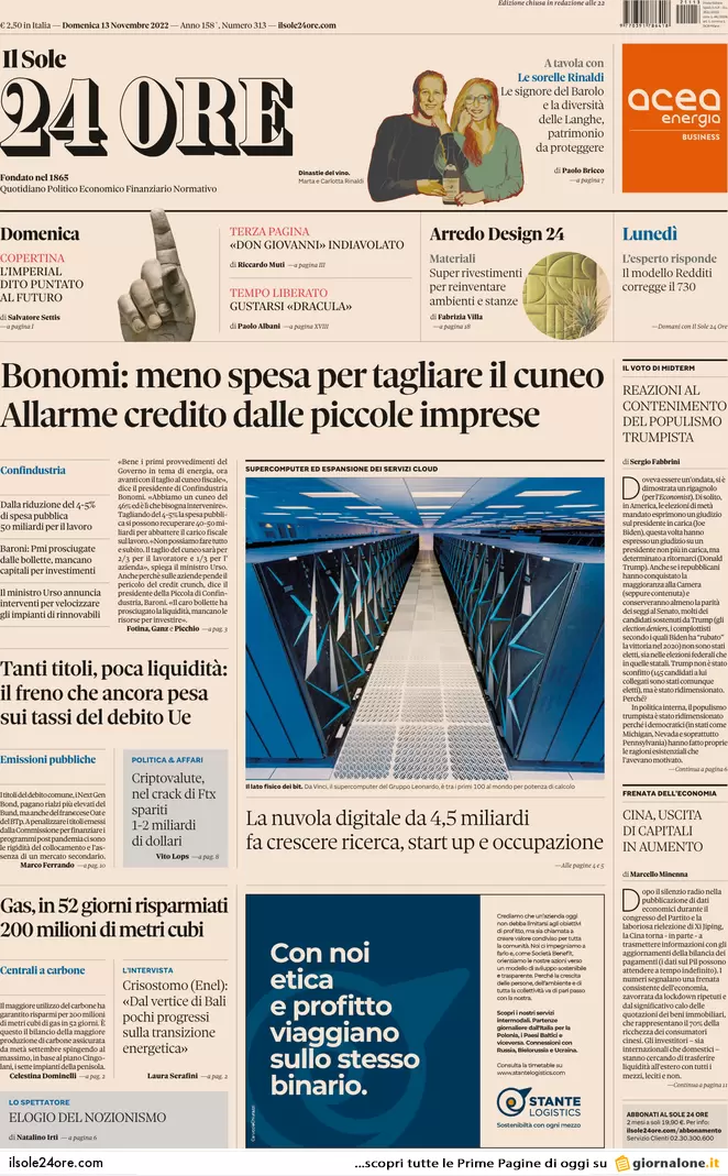 Prime Pagine Giornali Economici Novembre Piccole Imprese Allarme Credito Affaritaliani It