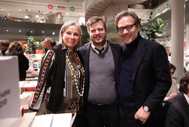 Massimo Recalcati con Pierfrancesco Majiorino e Giovanna Melandri