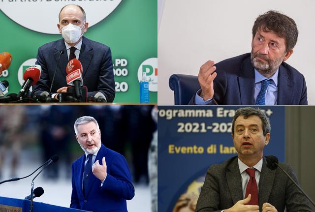 Enrico Letta, Dario Franceschini, Andrea Orlando e Lorenzo Guerini.