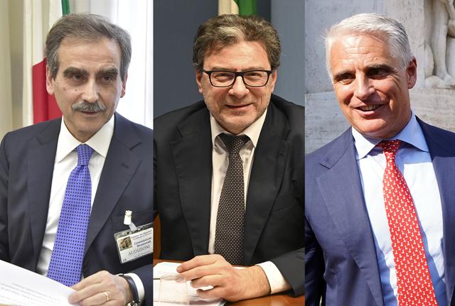 Luigi Lovaglio, Giancarlo Giorgetti, Andrea Orcel