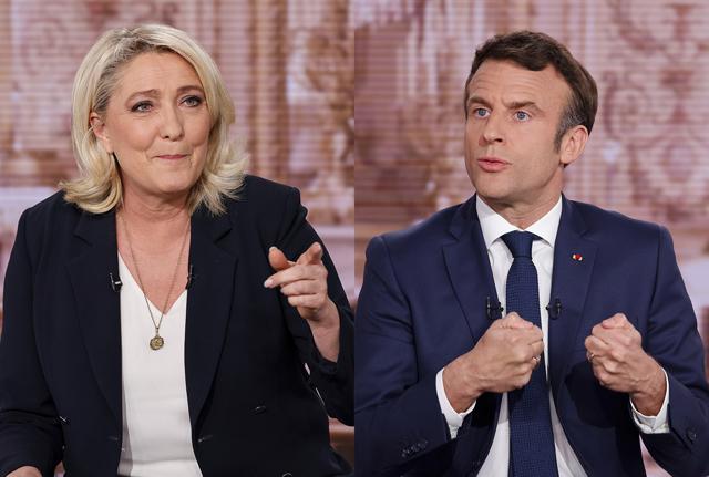 Marine Le Pen e Emmanuel Macron  