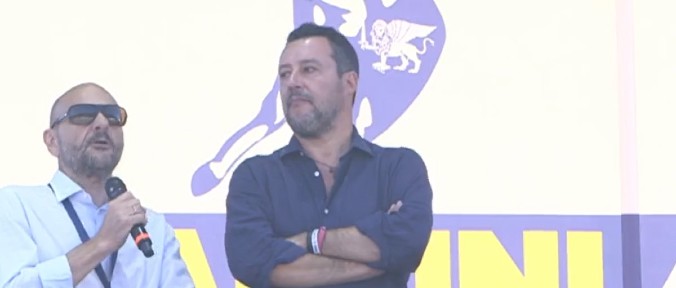 Matteo Salvini comizio a Pontida