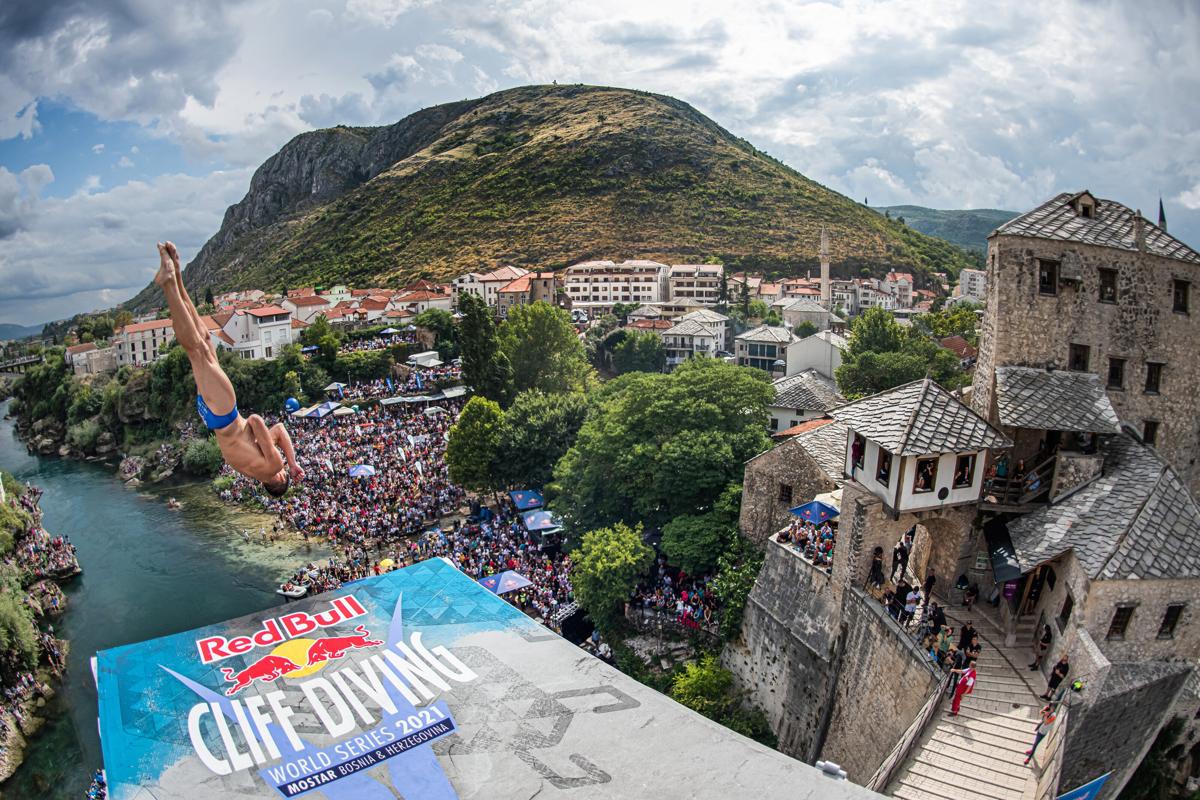 Red Bull Cliff Diving World Series 2021 Stop 3   Mostar, Bosnia Herzegovina Oleksiy Prygorov Credit Red Bull Content Pool