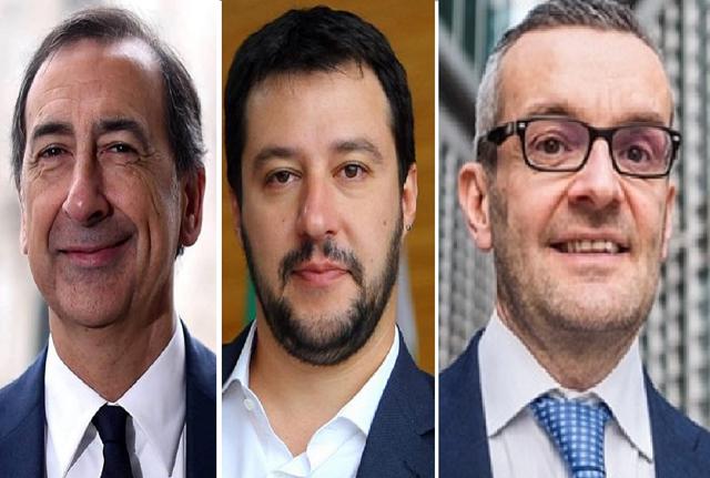 Beppe Sala, Matteo Salvini e Stefano Bolognini