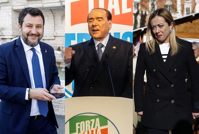 Matteo Salvini, Silvio Berlusconi e Giorgio Meloni 