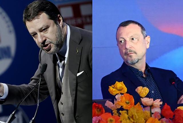 Matteo Salvini e Amadeus