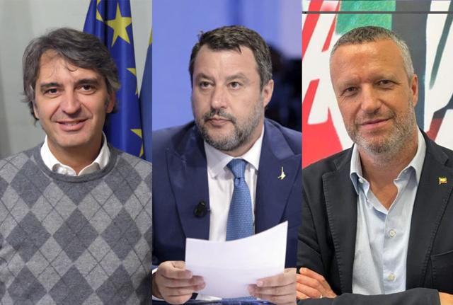 Federico Sboarina, Matteo Salvini e Flavio Tosi 