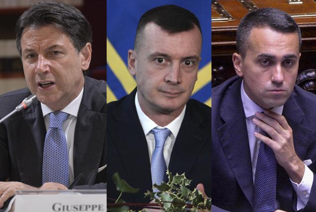 Giuseppe Conte, Rocco Casalino e Luigi Di Maio