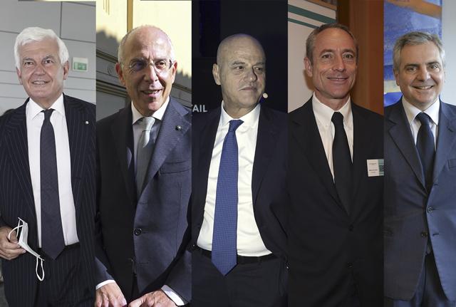 da sx a dx: alessandro profumo, francesco starace, claudio descalzi, matteo del fante, dario scannapieco