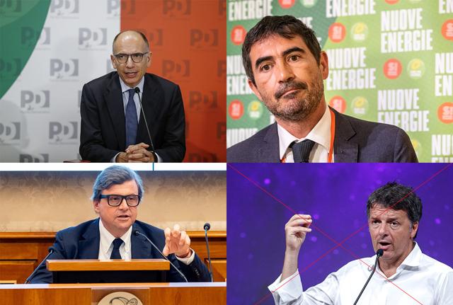 Enrico Letta  Carlo Calenda Nicola Fratoianni e Matteo renzi 