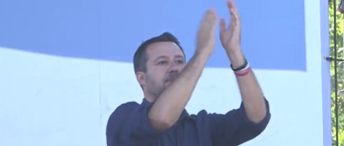 Matteo Salvini comizio a Pontida