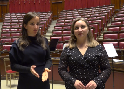 La soprano russa e quella ucraina insieme a Montecitorio per un canto di pace