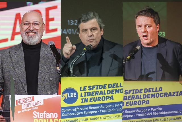 Stefano Bonaccini, Carlo Calenda e Matteo Renzi