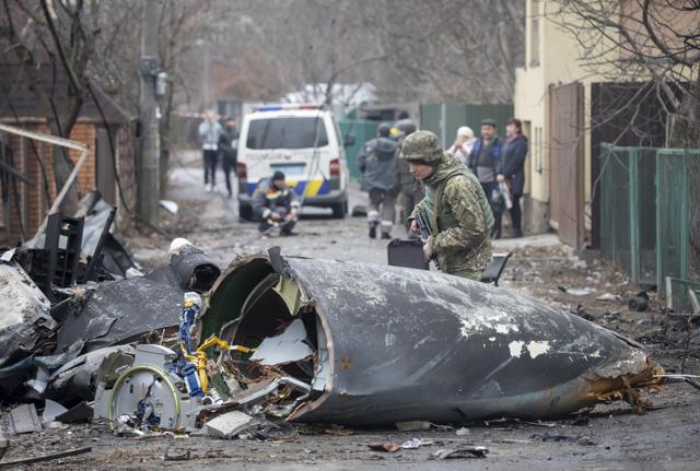 Guerra Russia-Ucraina, attacco a Kiev (foto Lapresse)